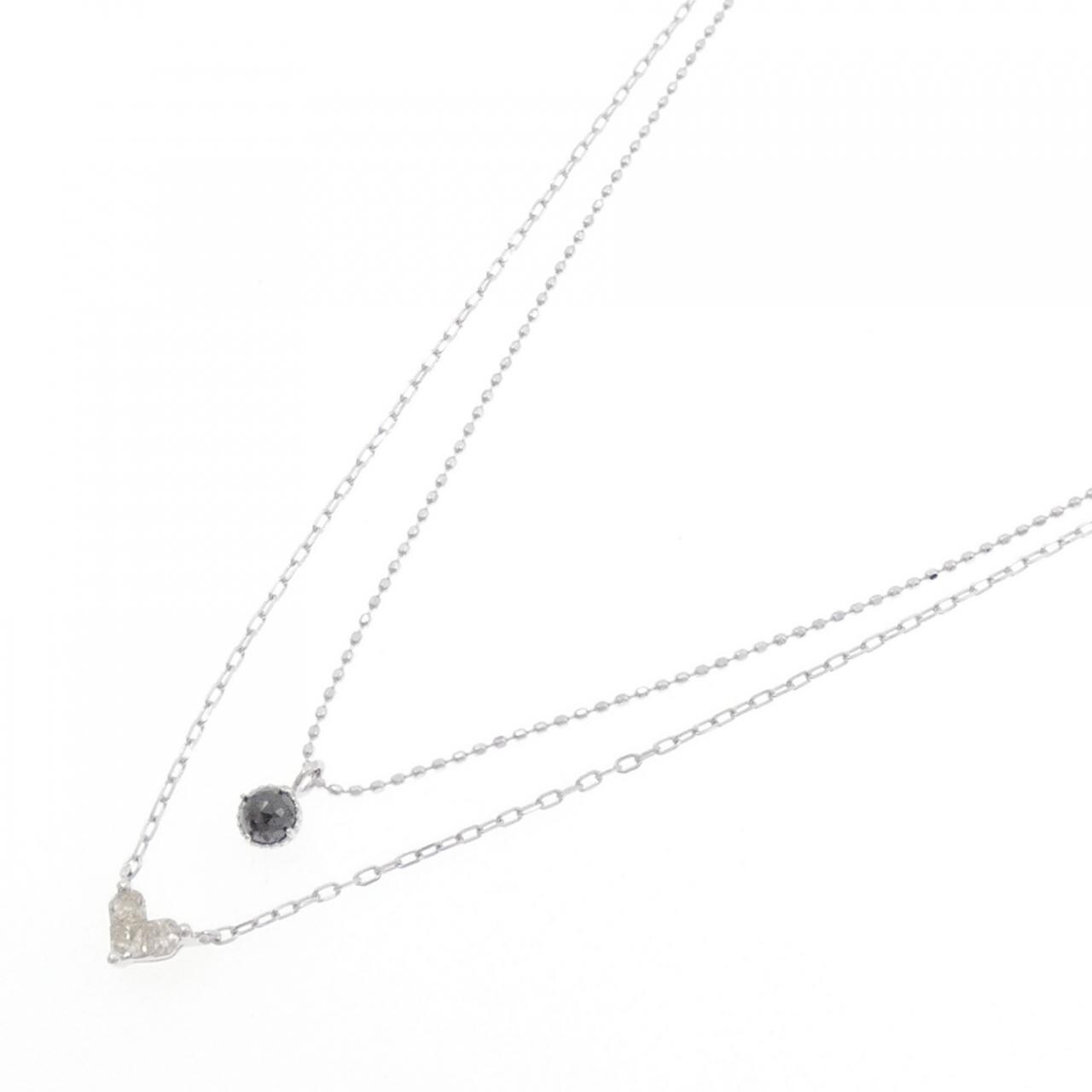 K10WG ハート ダイヤモンド ネックレス 0.15CT