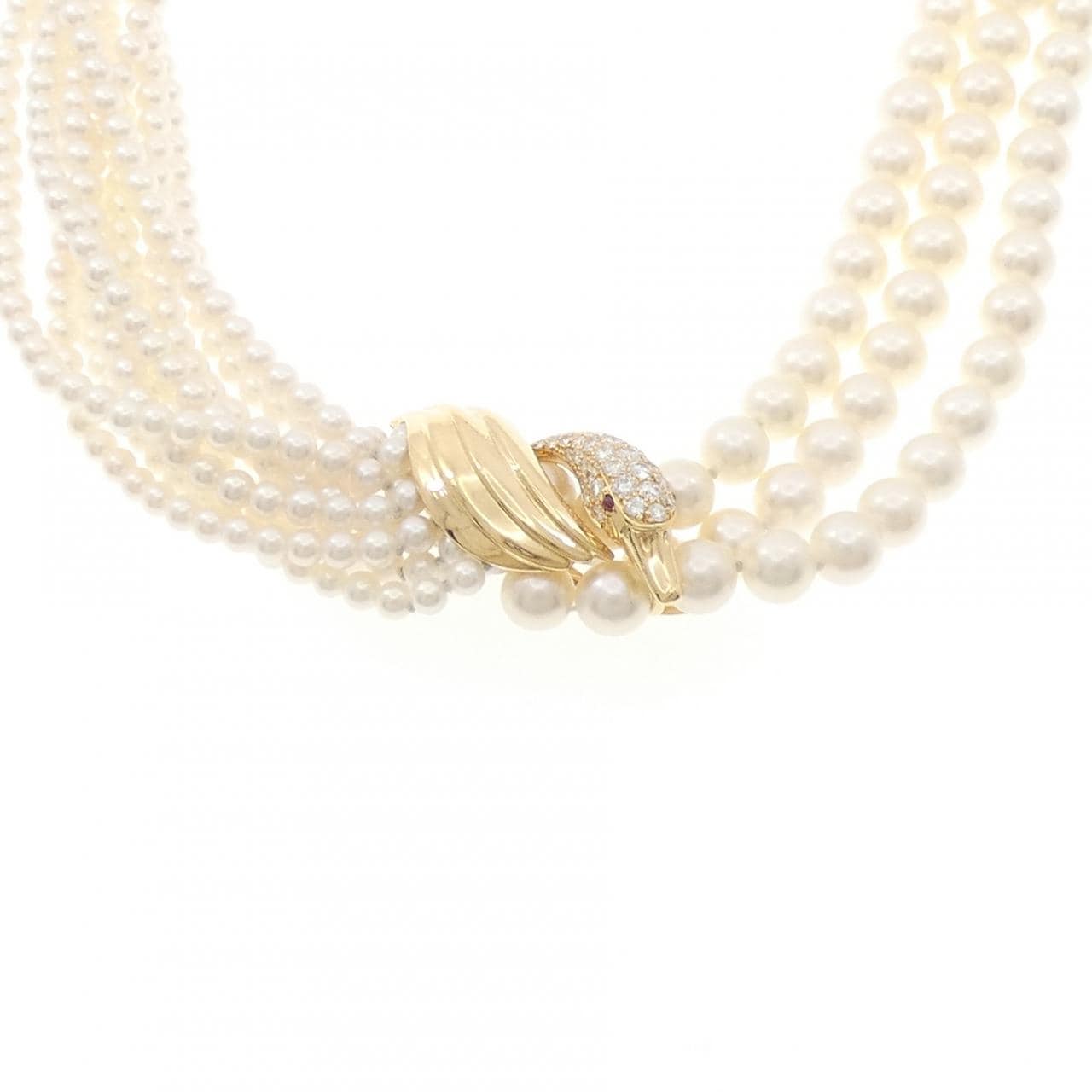 K18YG バード アコヤパール ネックレス