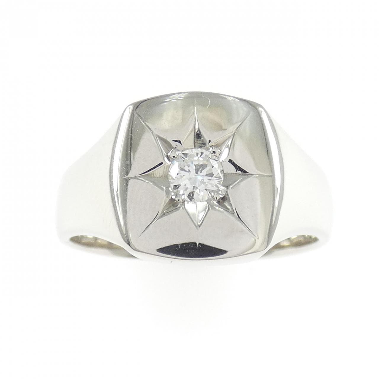 PT900 印台 ダイヤモンド リング 0.18CT