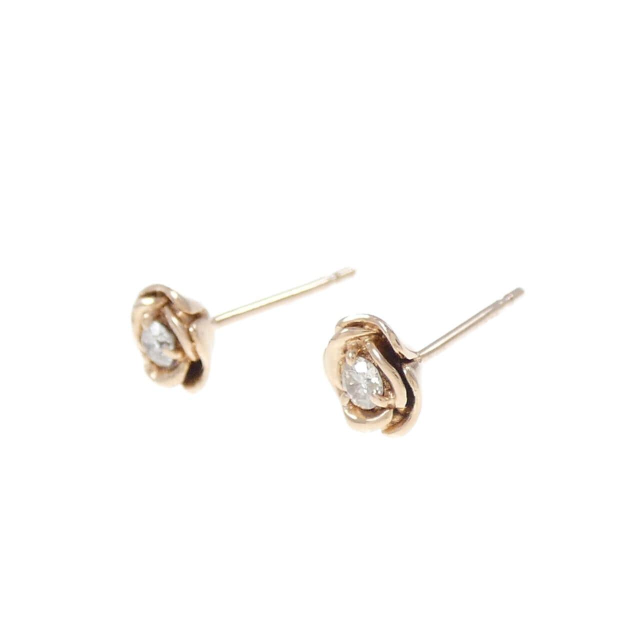 K10PG ローズ ダイヤモンド ピアス 0.10CT