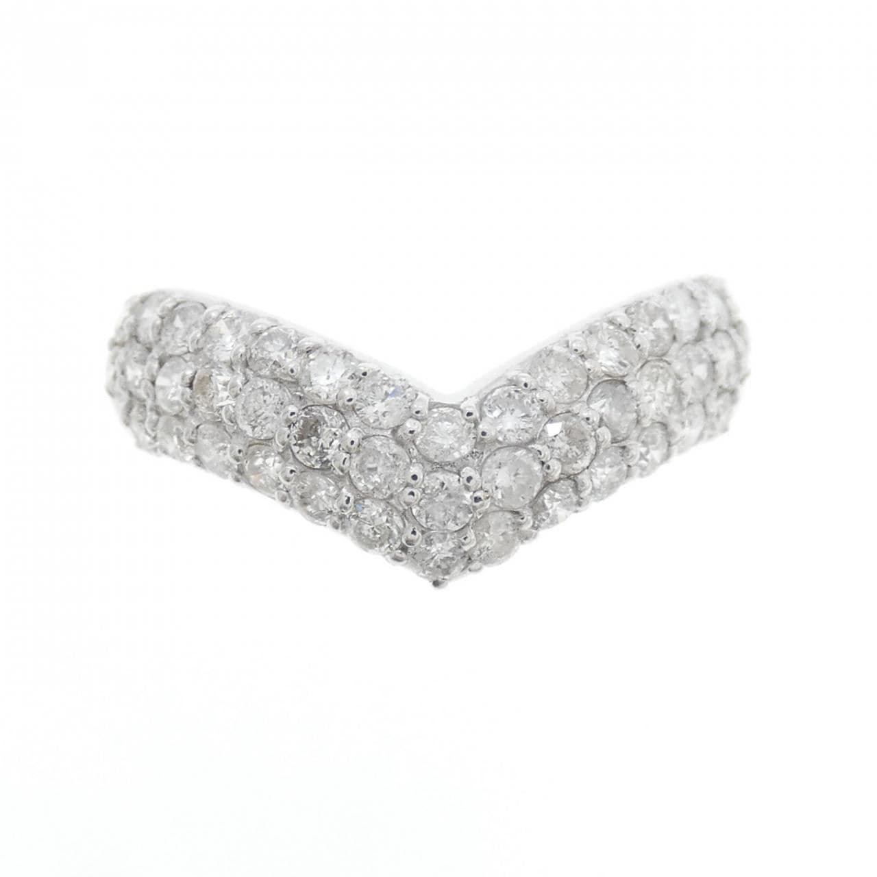 K18WG パヴェ ダイヤモンド リング 1.00CT