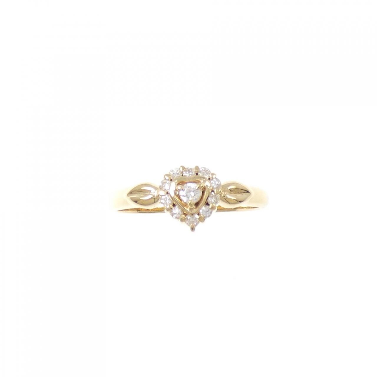 K18YG ハート ダイヤモンド リング 0.12CT
