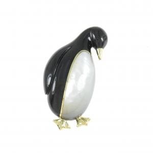 [vintage] TIFFANY Nephrite Penguin Brooch