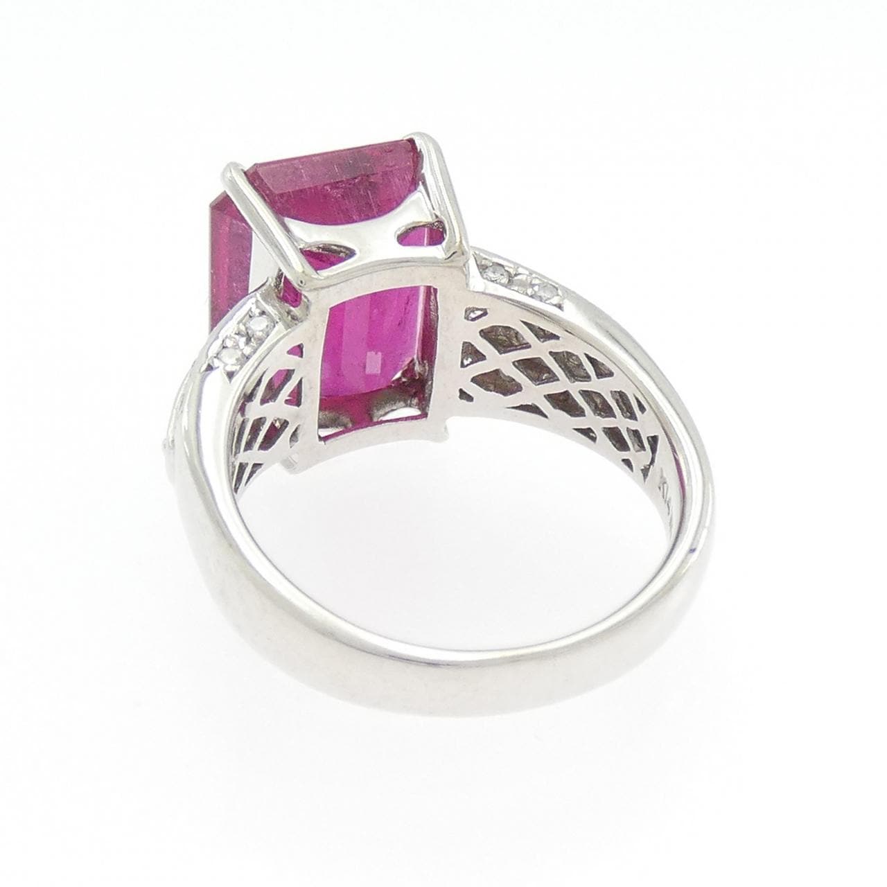 K14WG ルベライト リング 6.74CT