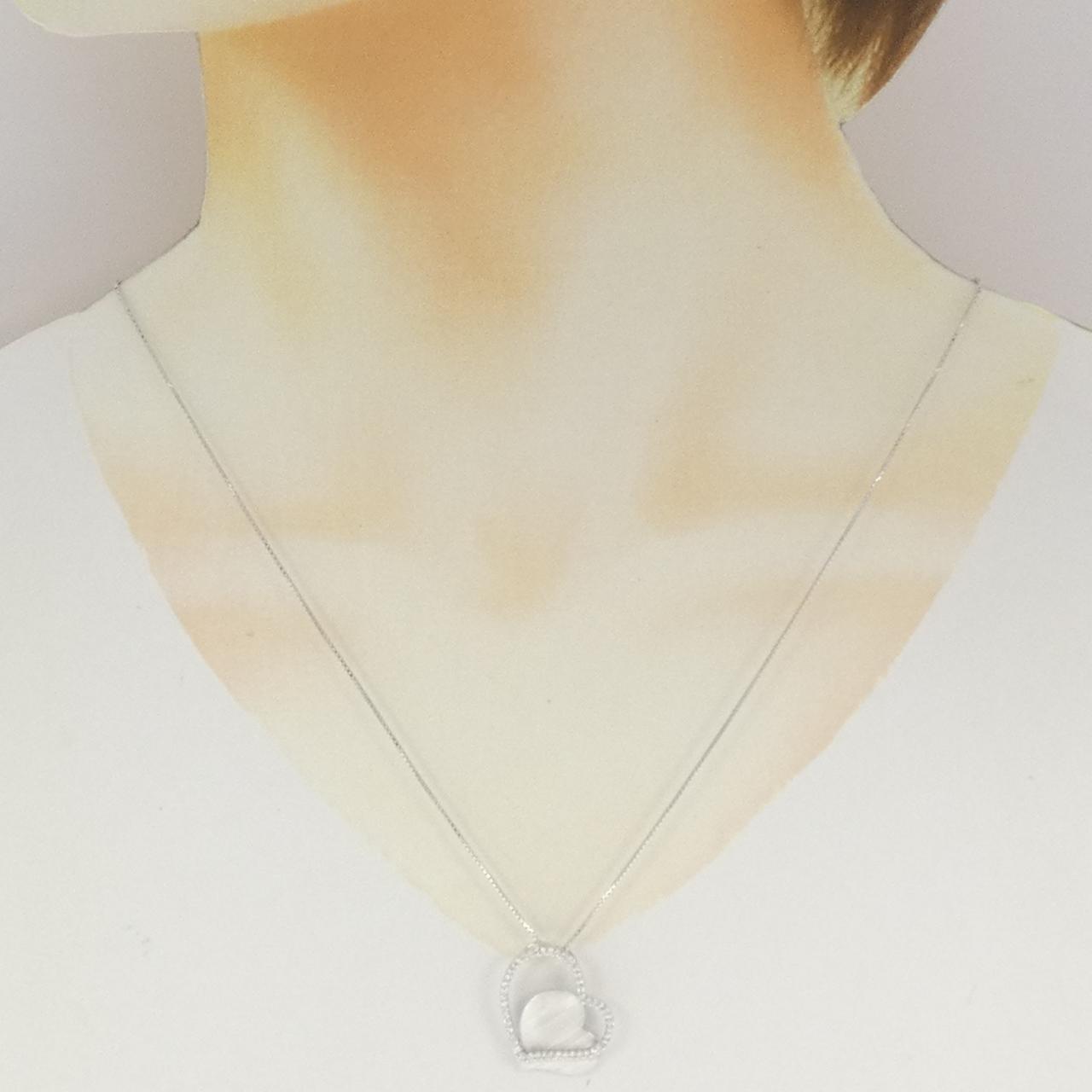 K18WG ハート ダイヤモンド ネックレス 0.32CT