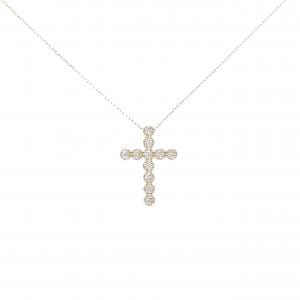 K18YG クロス ダイヤモンド ネックレス 0.20CT