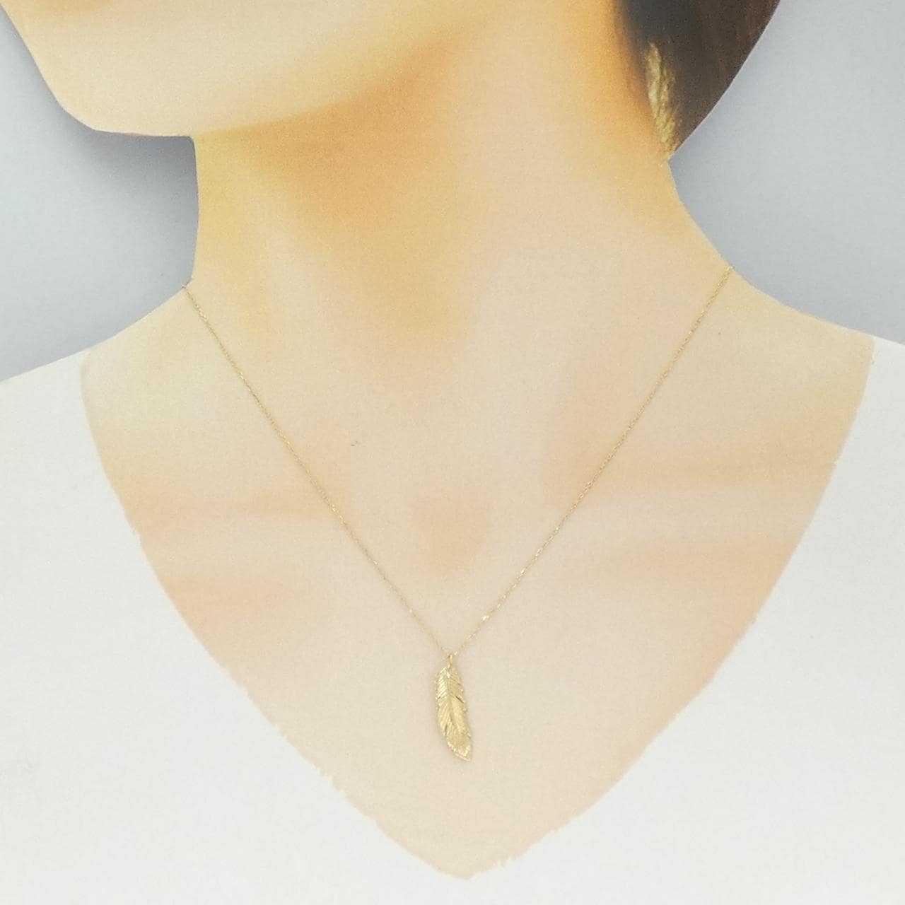 K18YG フェザー ネックレス