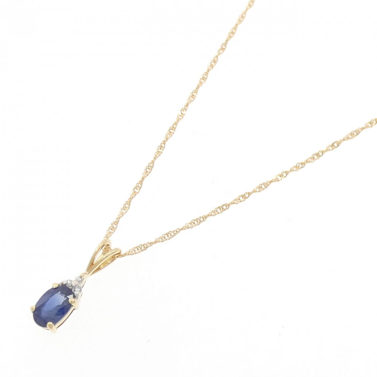 K18YG/K18WG サファイヤ ネックレス 0.53CT