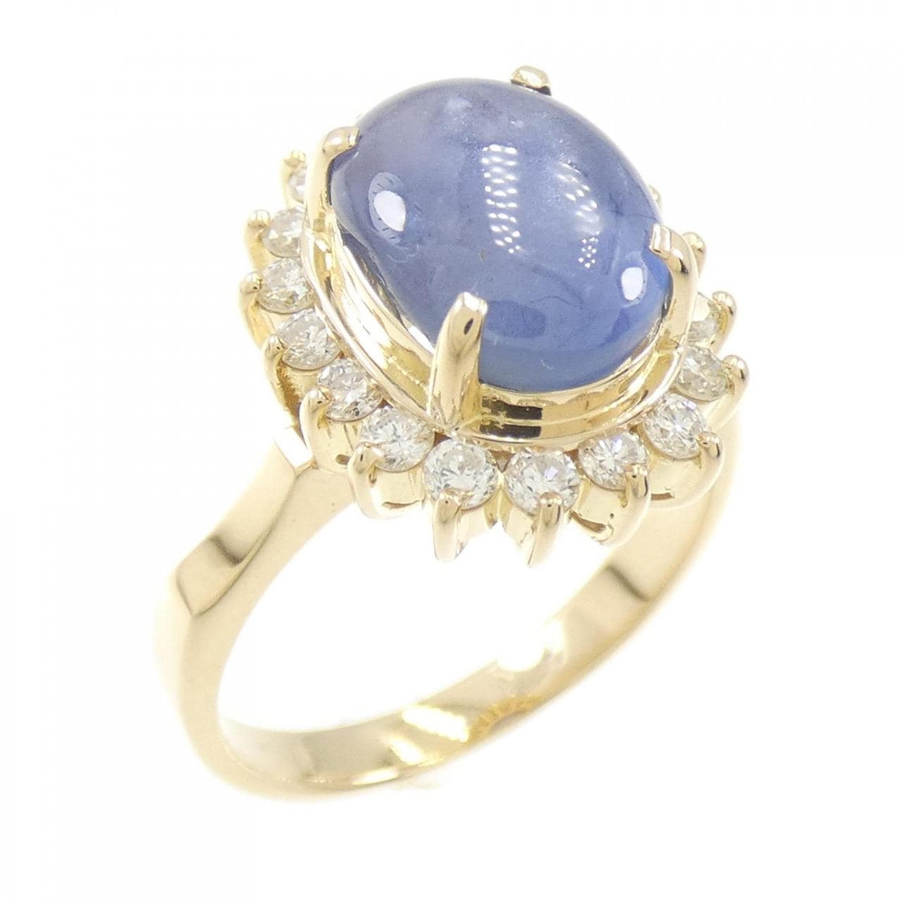 K18YG Star Sapphire Ring 4.15CT