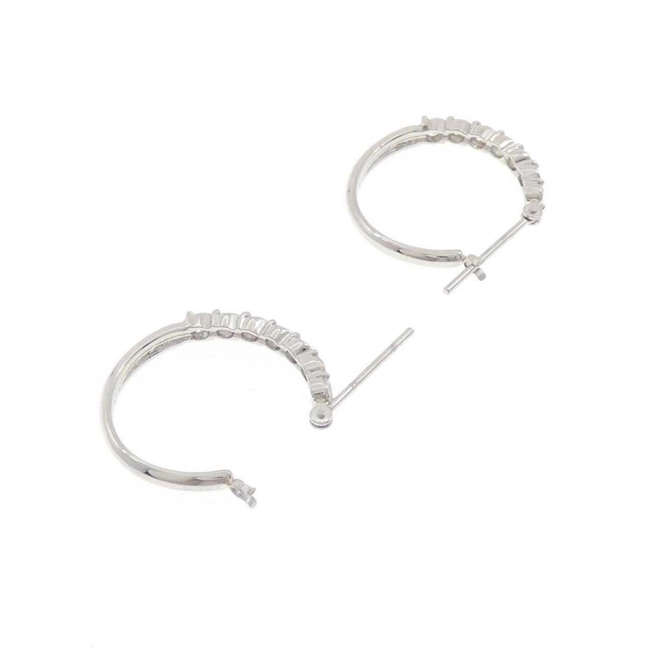 PT900 ダイヤモンド フープ ピアス 0.55CT