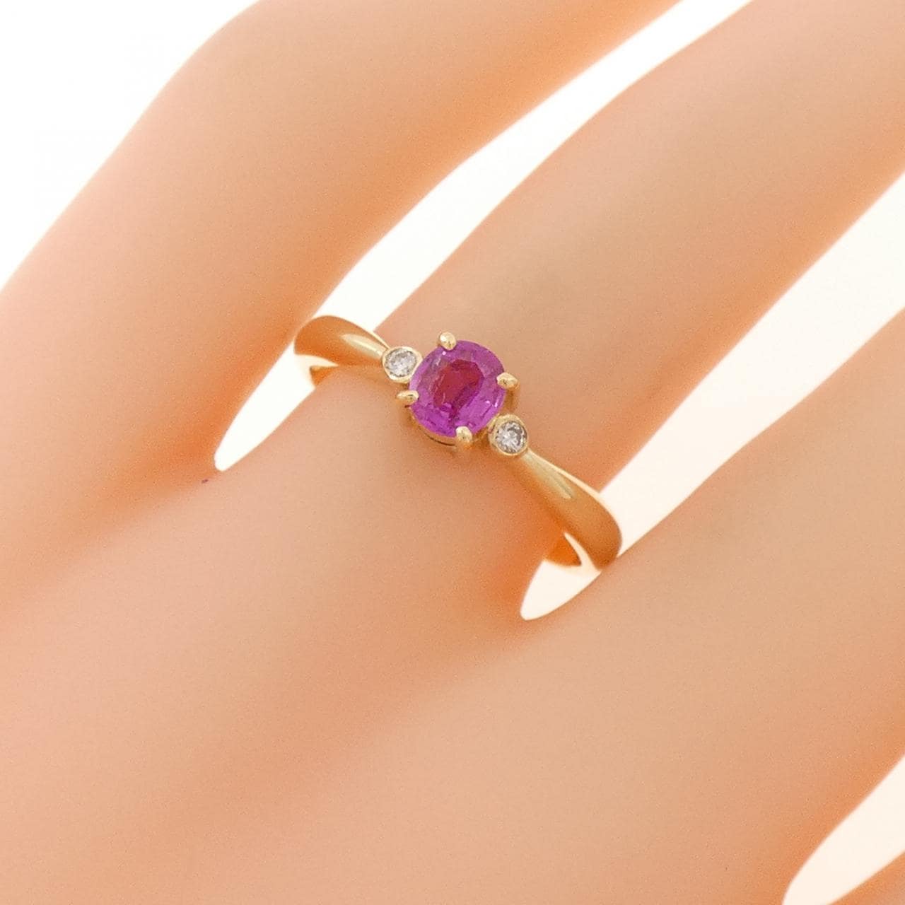 K18YG サファイヤ リング 0.37CT