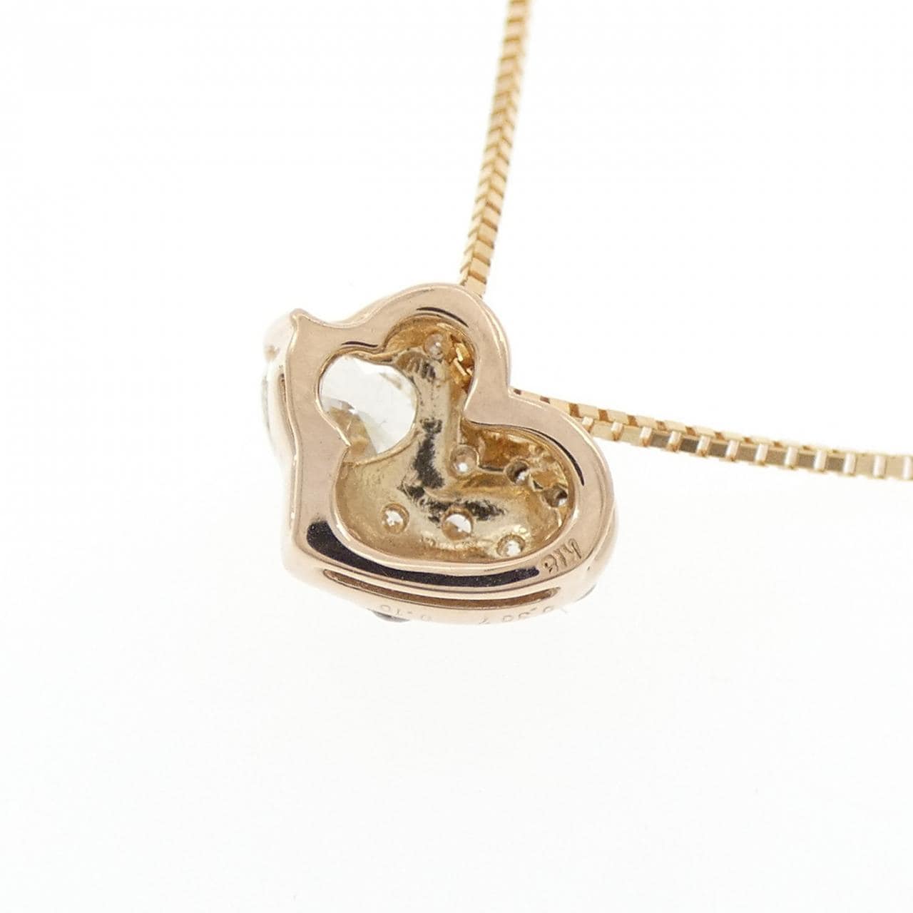 K18PG ハート ダイヤモンド ネックレス 0.307CT