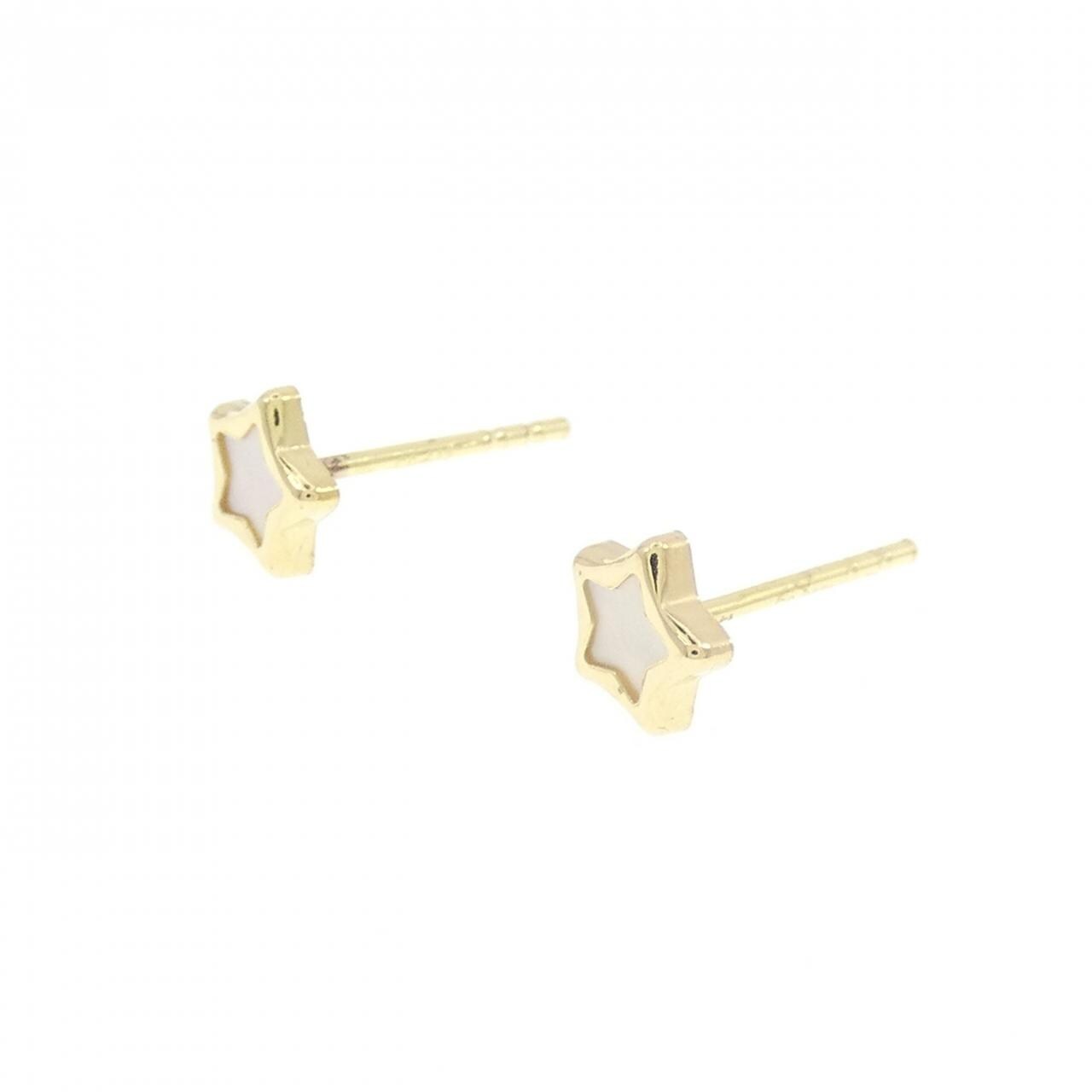 【新品】750YG スター マザーオブパール ピアス