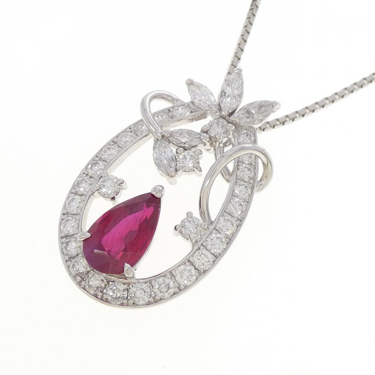PT900/PT850 ルビー ネックレス 2.01CT ビルマ産