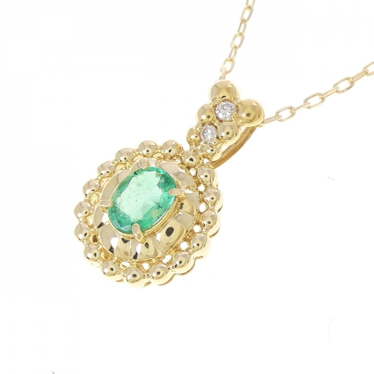 K18YG エメラルド ネックレス 0.25CT