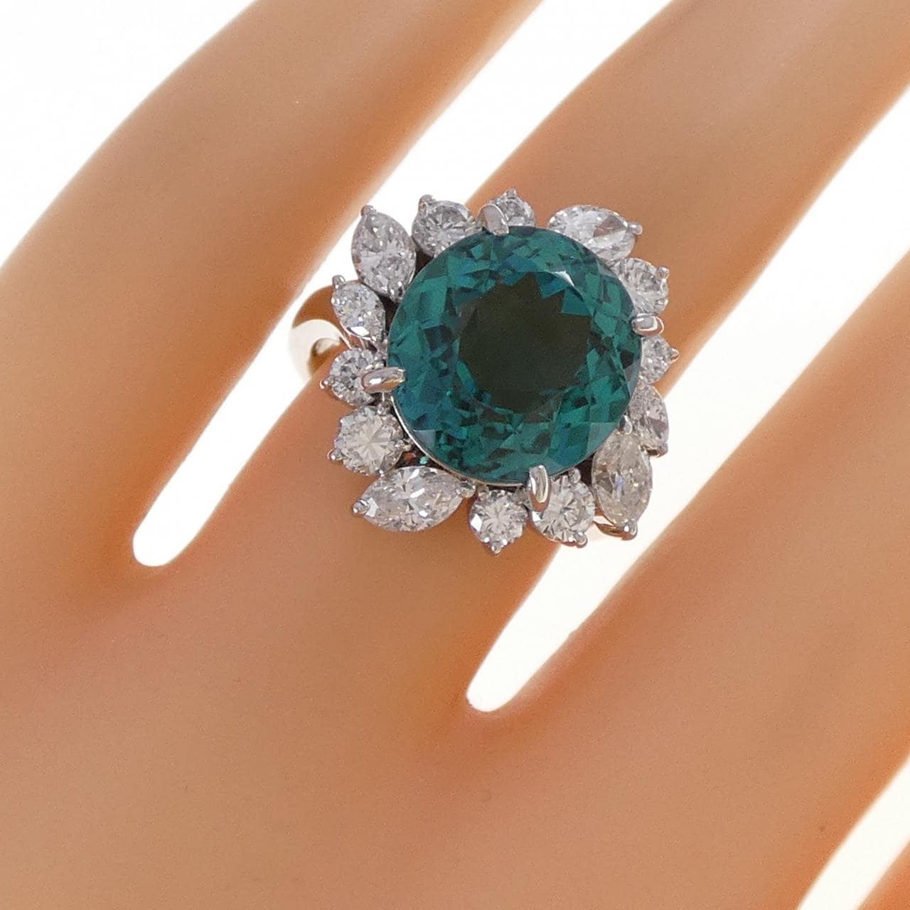 スガヌマ トモユキ グリーントルマリン リング 6.97CT