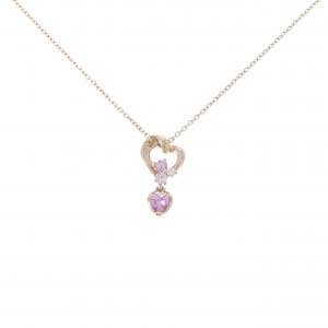 4゜C ハート 合成サファイヤ ネックレス