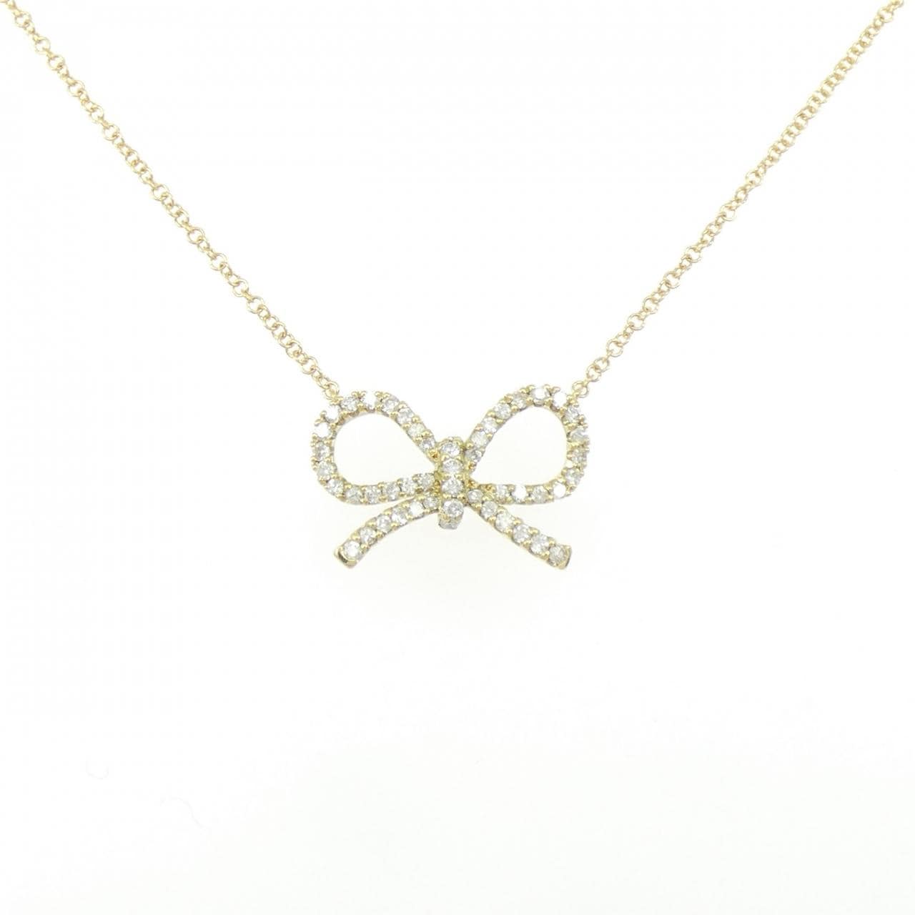K18YG リボン ダイヤモンド ネックレス 0.60CT
