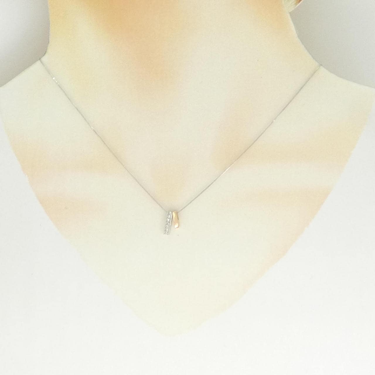 K18WG/K18PG 2WAY ダイヤモンド ネックレス 0.07CT
