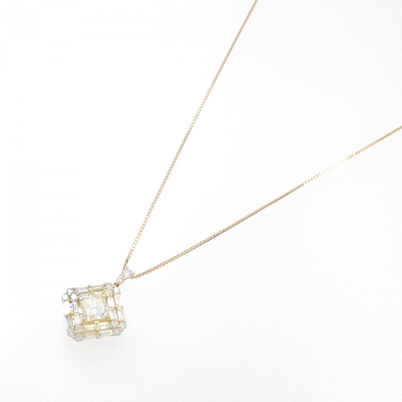 [BRAND NEW] K18YG Diamond Necklace 1.021CT VLY VS2 Fancy Cut