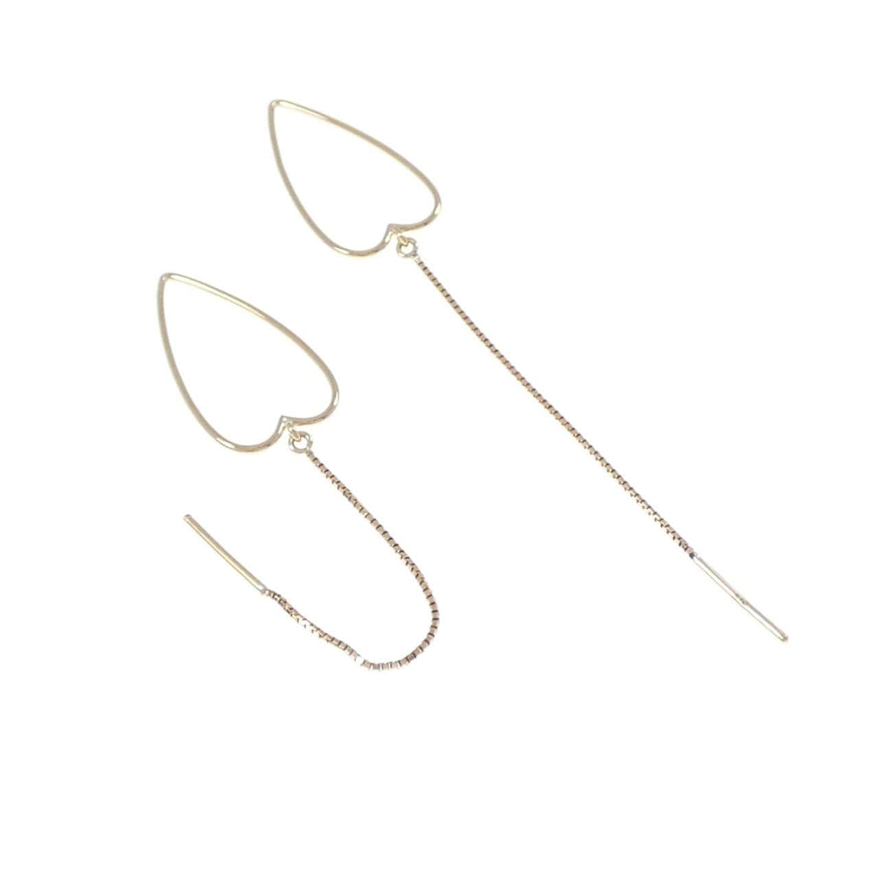 K18YG ハート ピアス