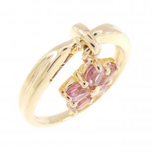 K18YG フラワー トルマリン リング 0.69CT