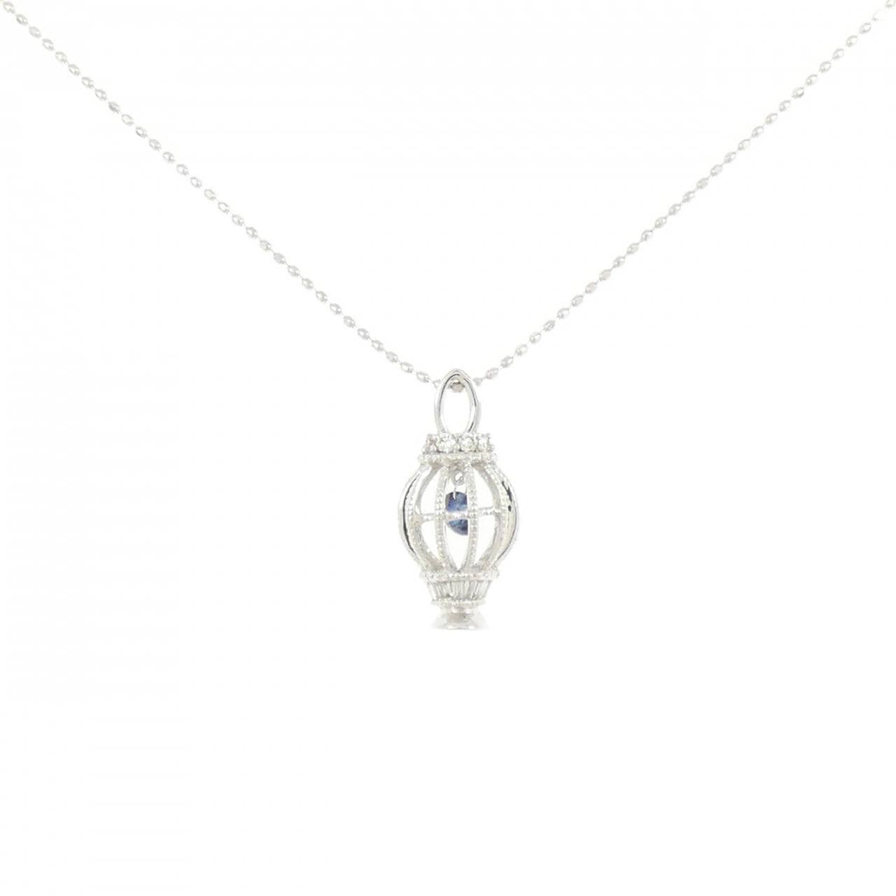K18WG サファイヤ ネックレス 0.15CT