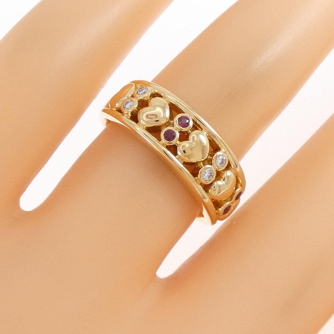 750YG ハート ルビー リング 0.05CT