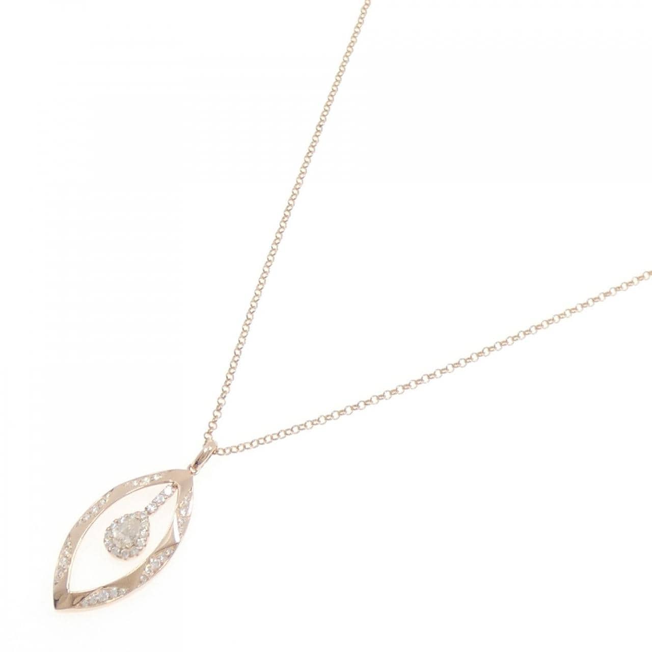 750PG/K18PG ダイヤモンド ネックレス 0.273CT