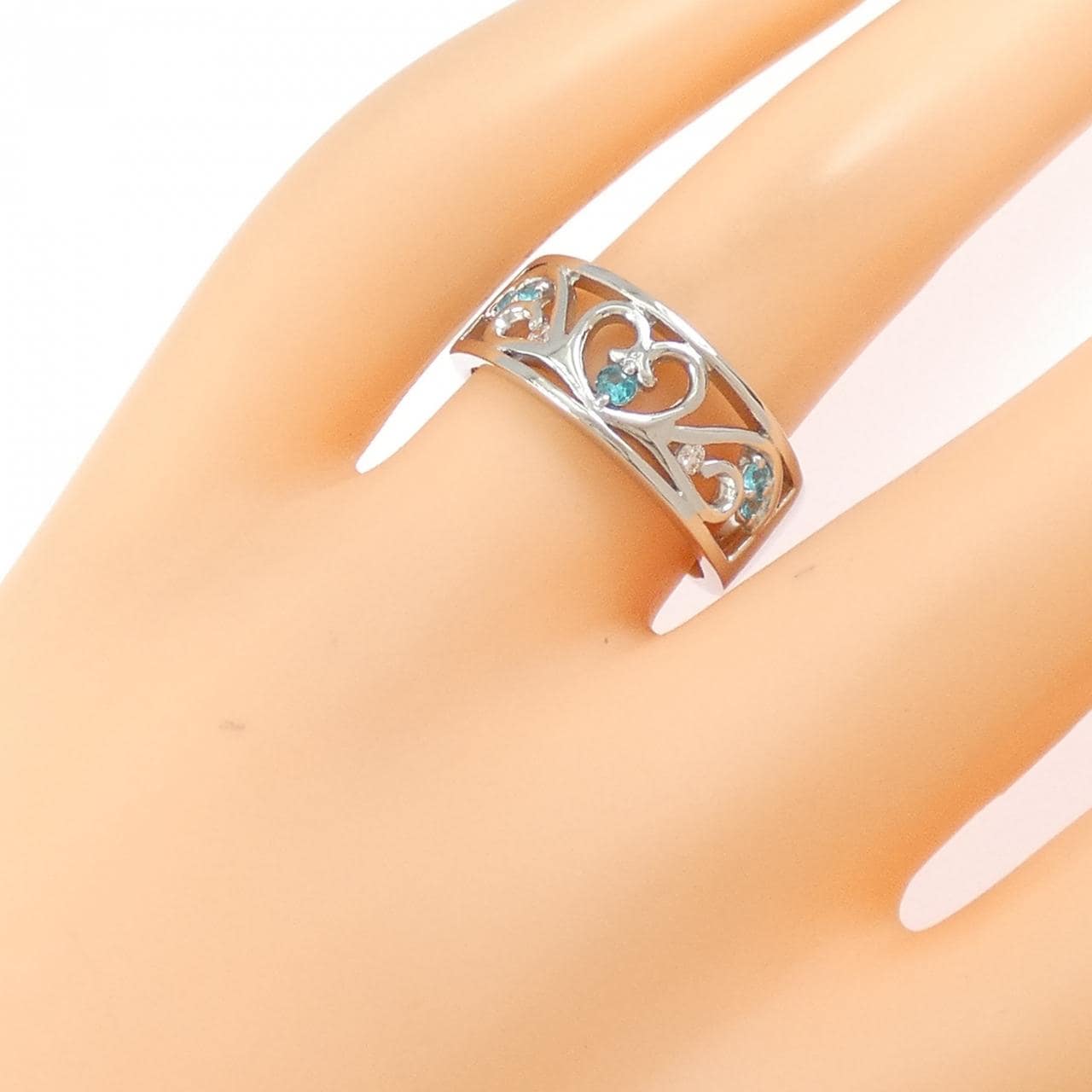 PT900 ハート パライバトルマリン リング 0.09CT