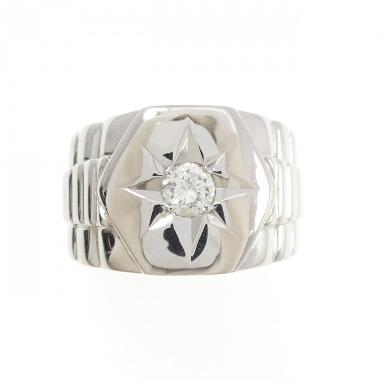 PT900 印台 ダイヤモンド リング 0.40CT