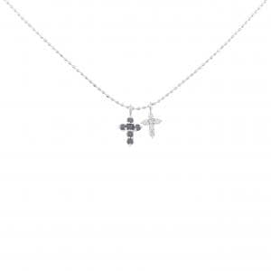 K18WG クロス ダイヤモンド ネックレス 0.05CT