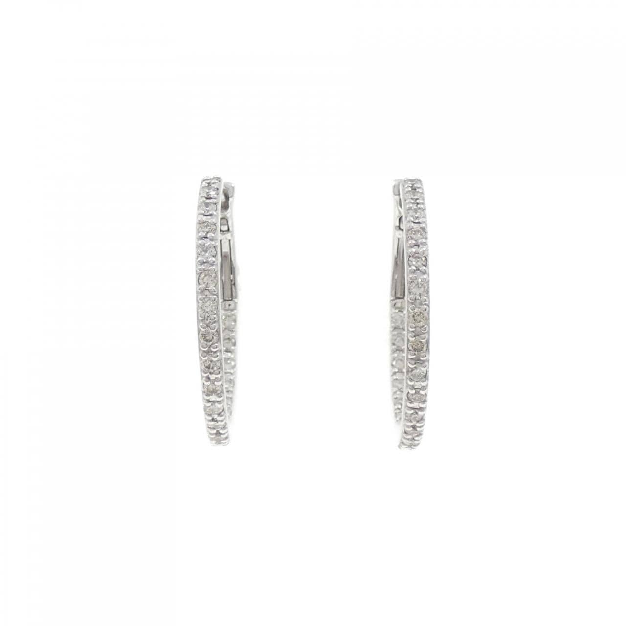 K18WG ダイヤモンド ピアス 0.40CT