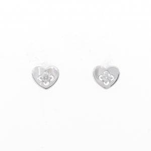 K18WG ハート ダイヤモンド ピアス 0.06CT