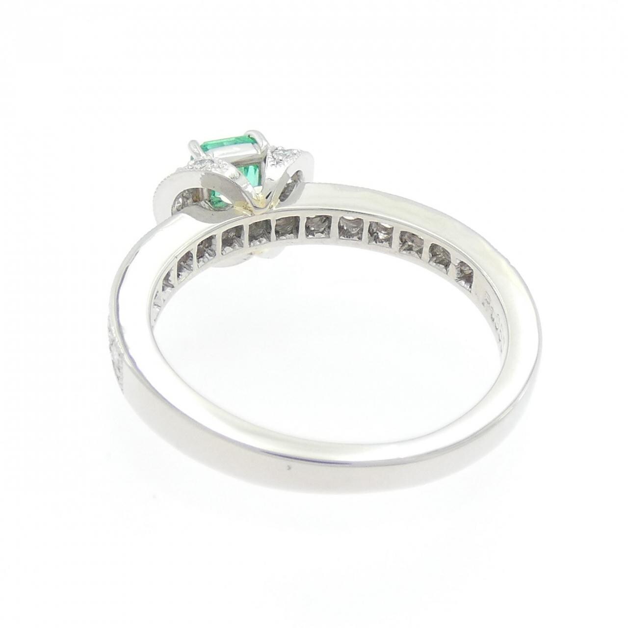 PT950 エメラルド リング 0.337CT