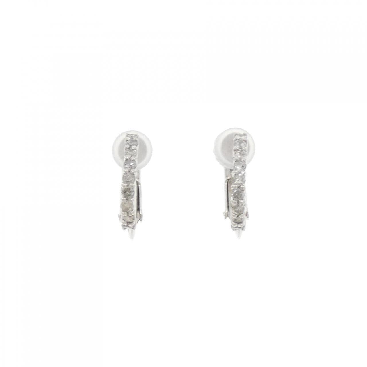 K14WG ダイヤモンド イヤリング