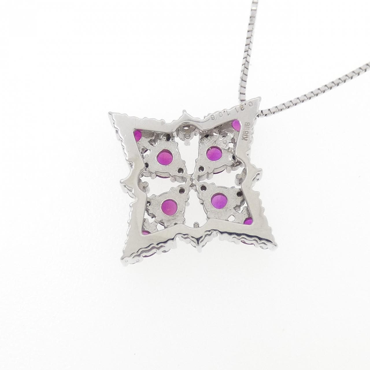 K18WG ルビー ネックレス 1.06CT