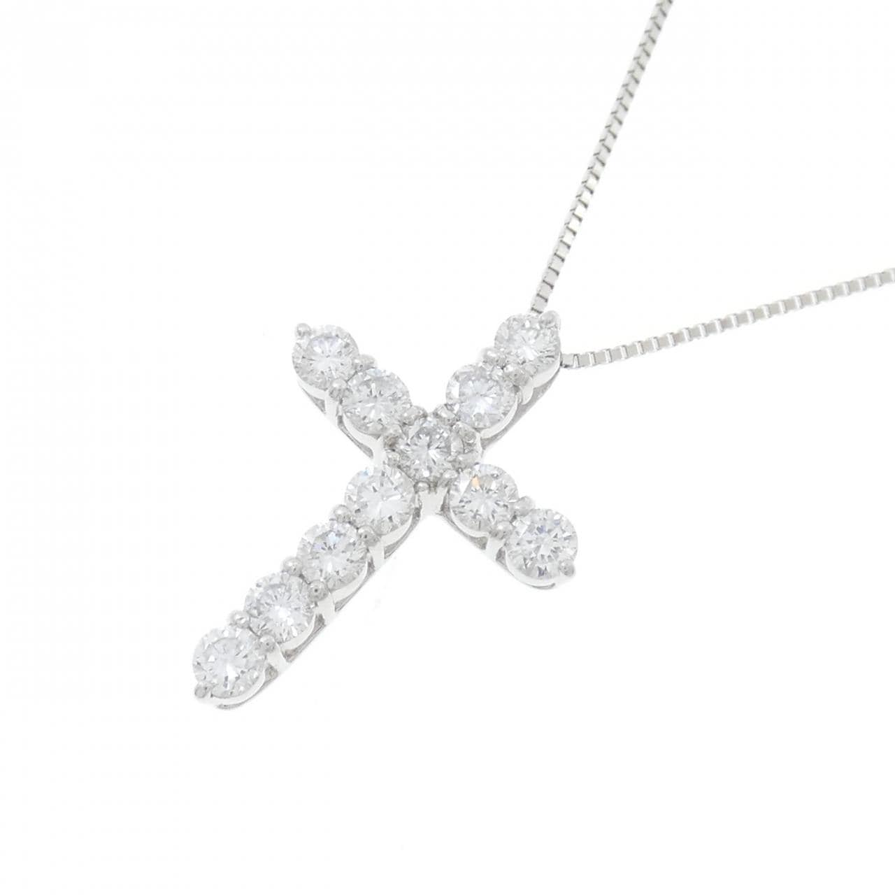 PT900/PT850 クロス ダイヤモンド ネックレス 1.00CT