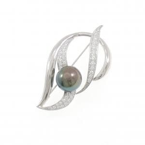 ミキモト 黒蝶パール ブローチ 12.2mm