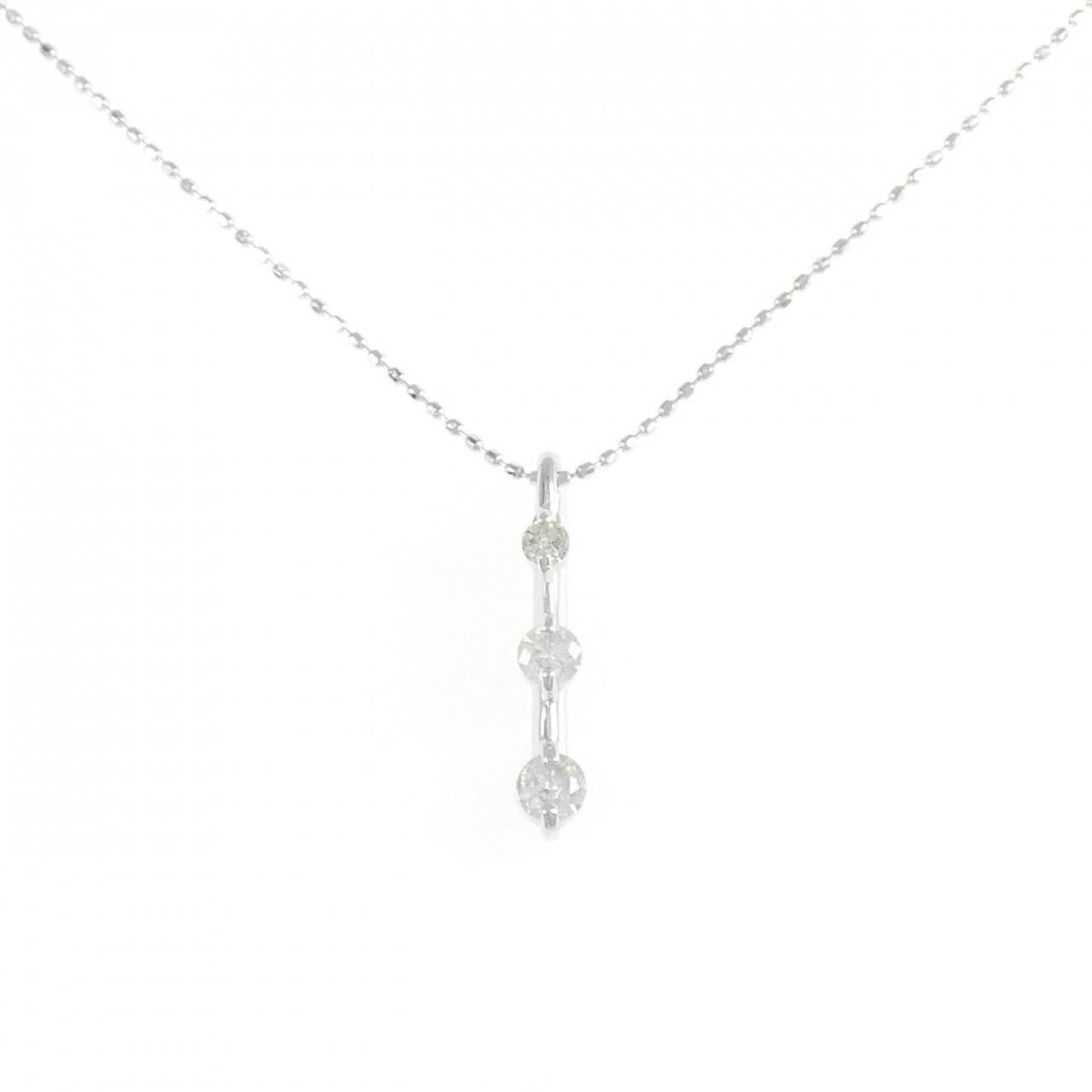 K18WG/750WG ダイヤモンド ネックレス 0.30CT