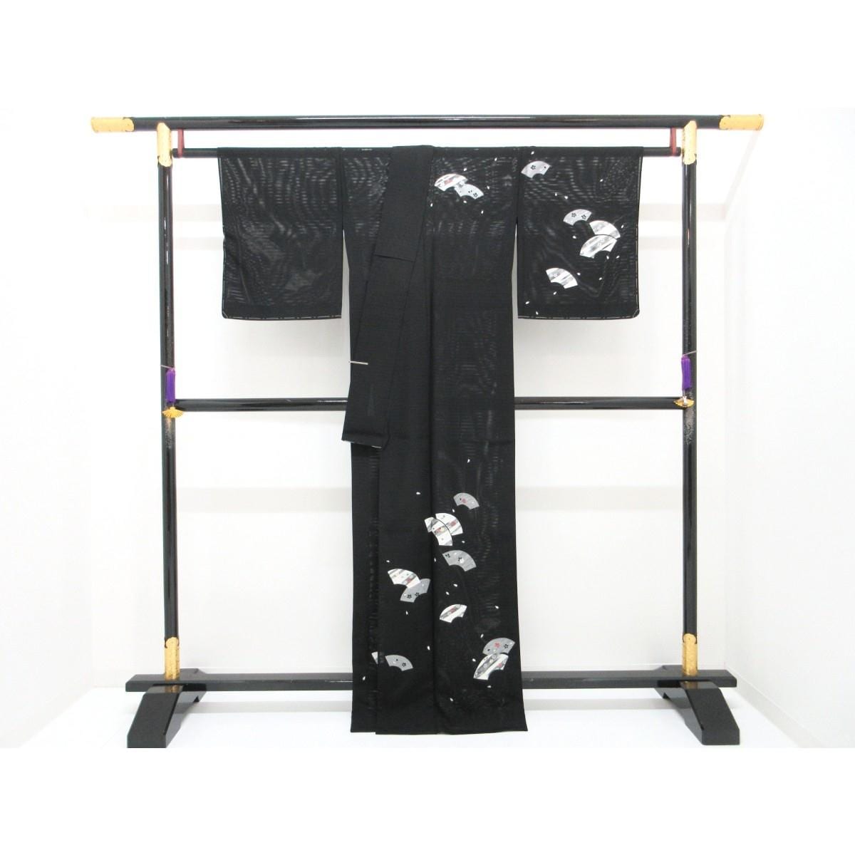 【未使用品】単衣　駒絽訪問着　友禅銀彩加工　刺繍入り