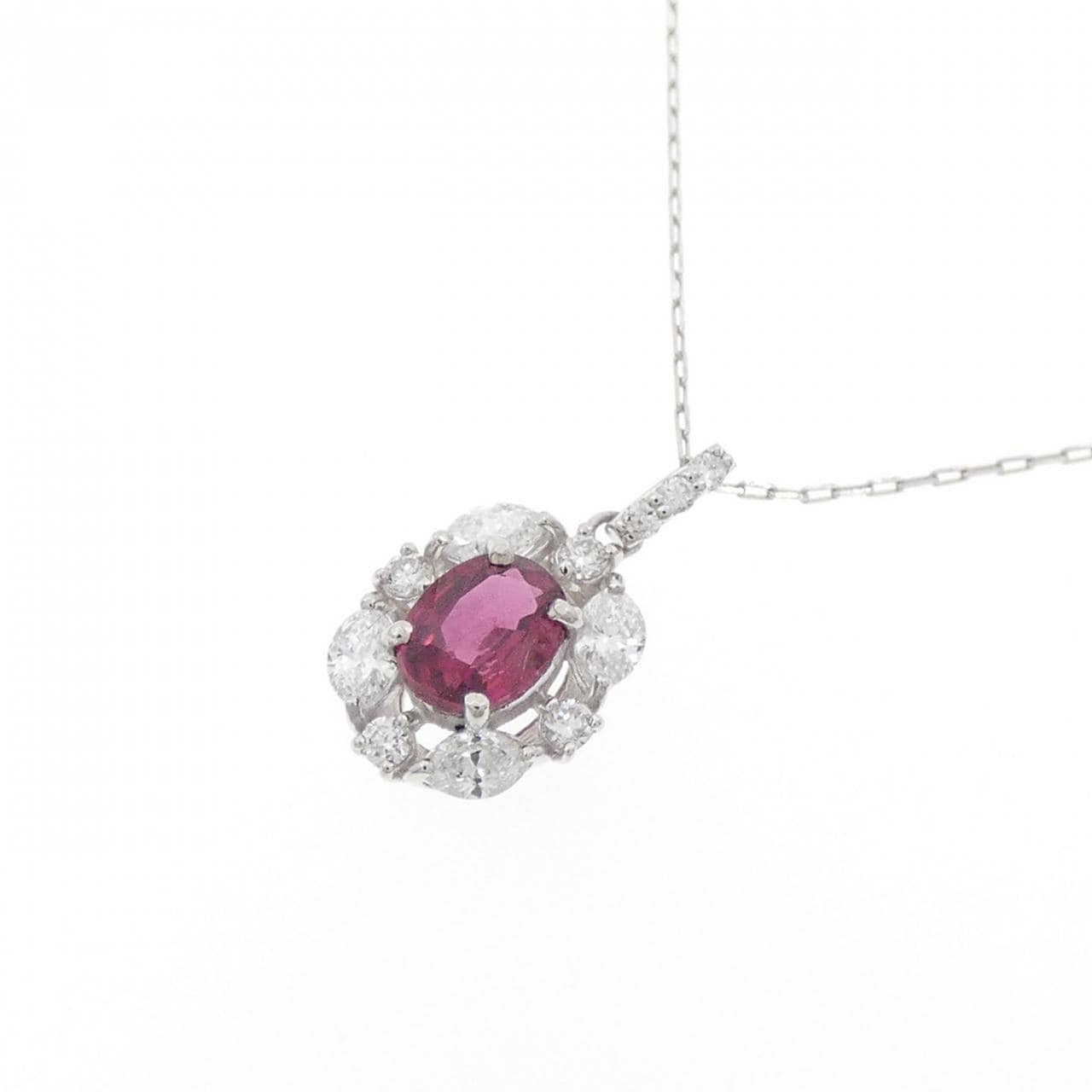 【新品】PT900/PT850 ルビー ネックレス 0.35CT