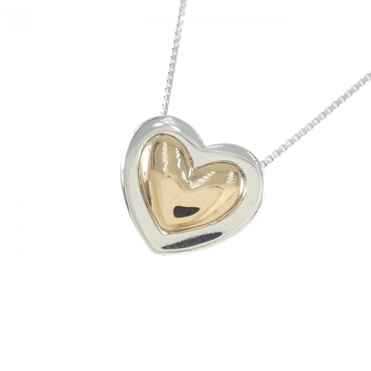 K18PG/K18WG 2WAY ハート ダイヤモンド ネックレス 0.90CT