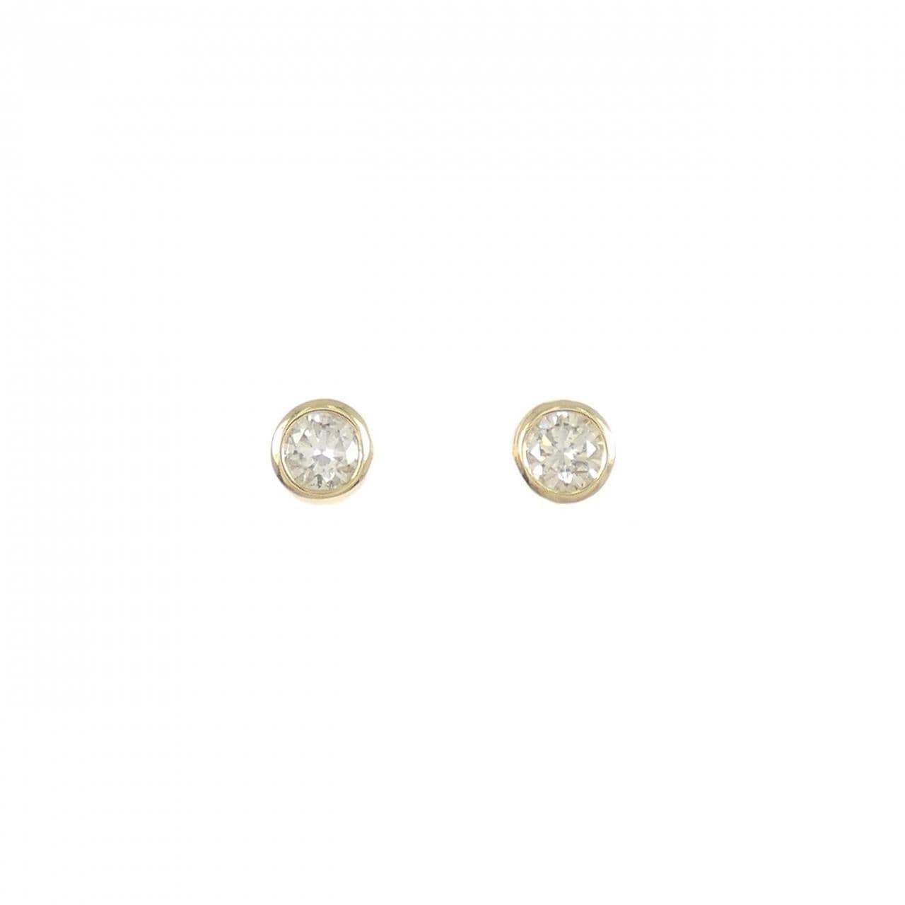 K18YG ソリティア ダイヤモンド ピアス 0.30CT