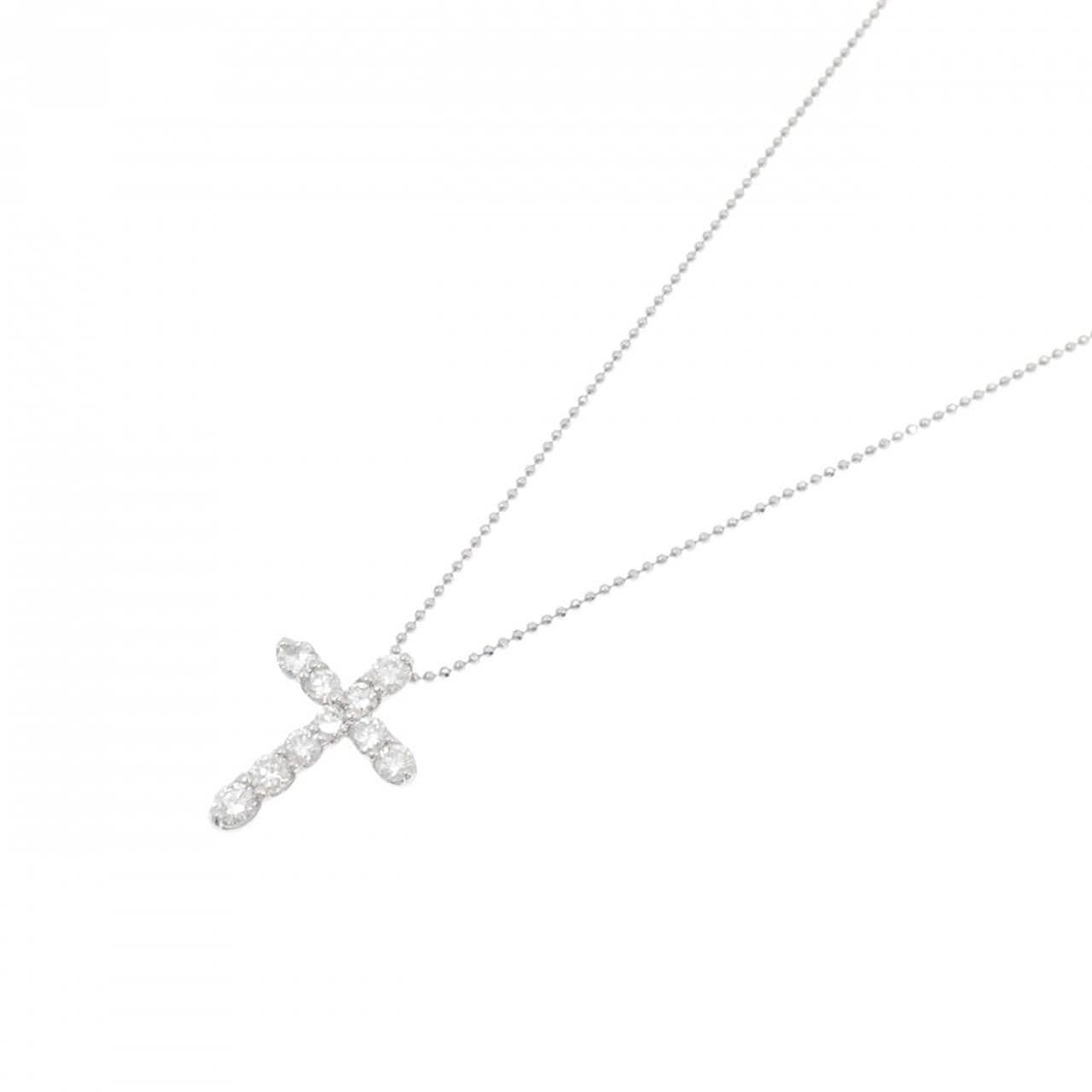 PT900/PT850 クロス ダイヤモンド ネックレス 1.00CT