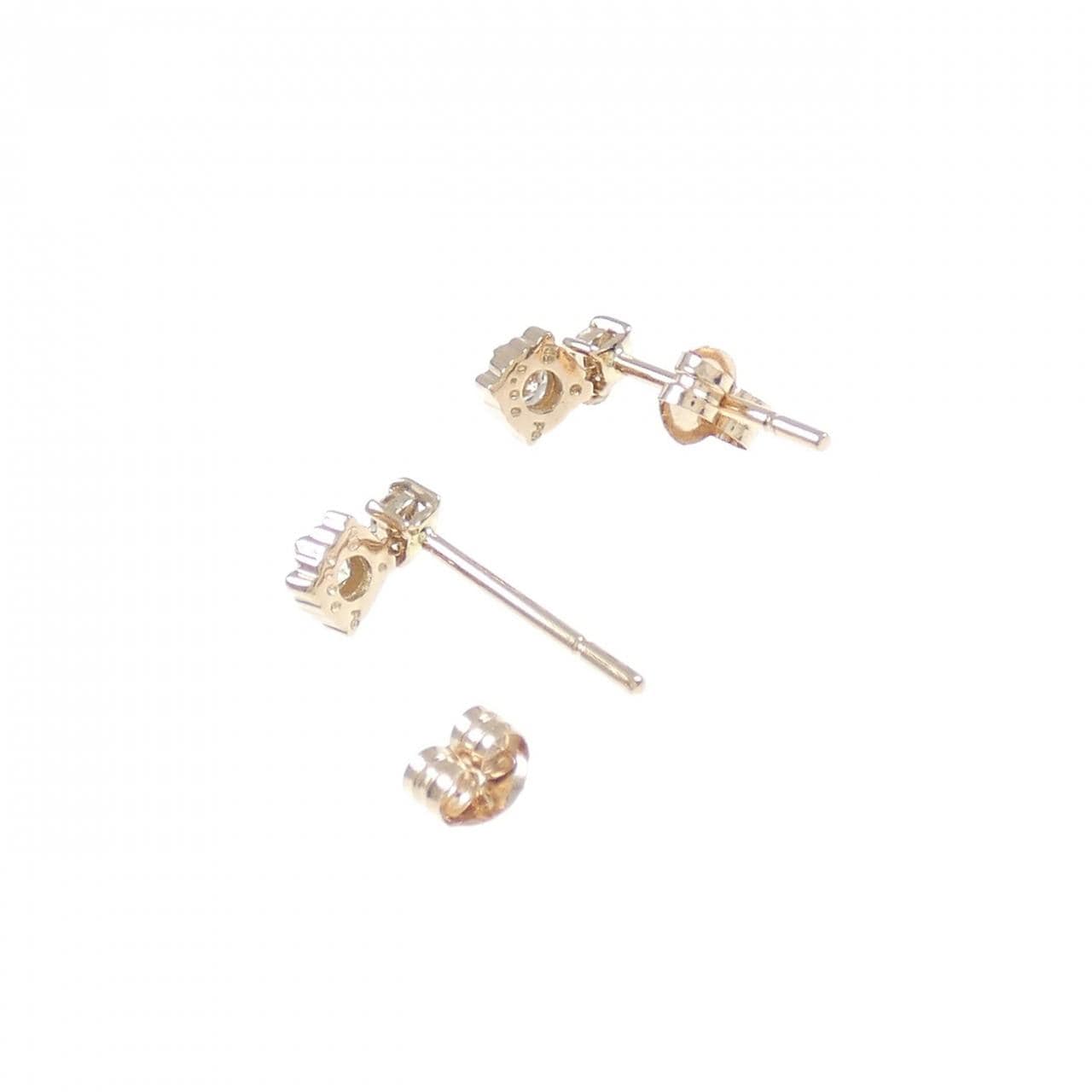 K18PG ダイヤモンド ピアス 0.12CT