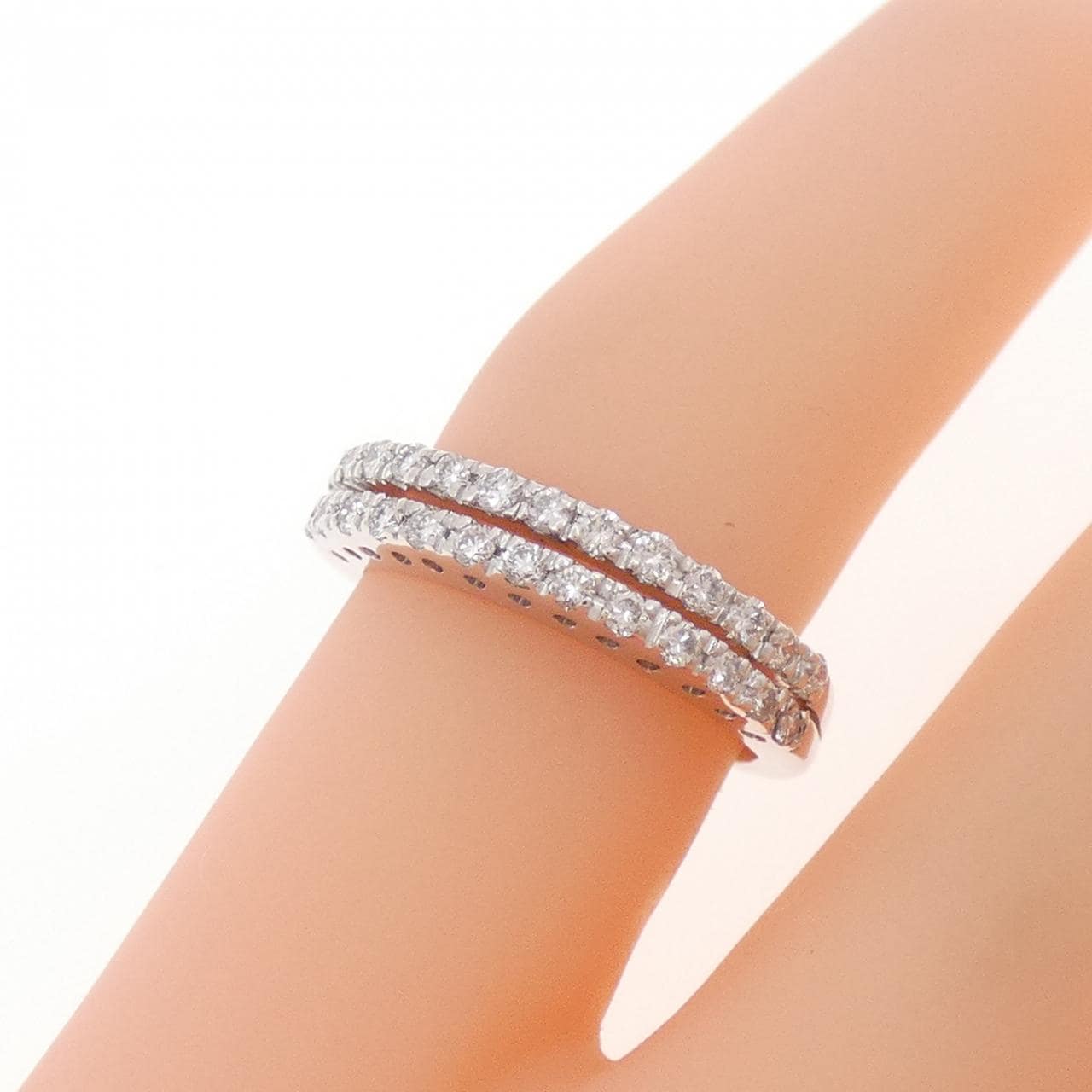 750WG ダイヤモンド ピンキーリング 0.25CT