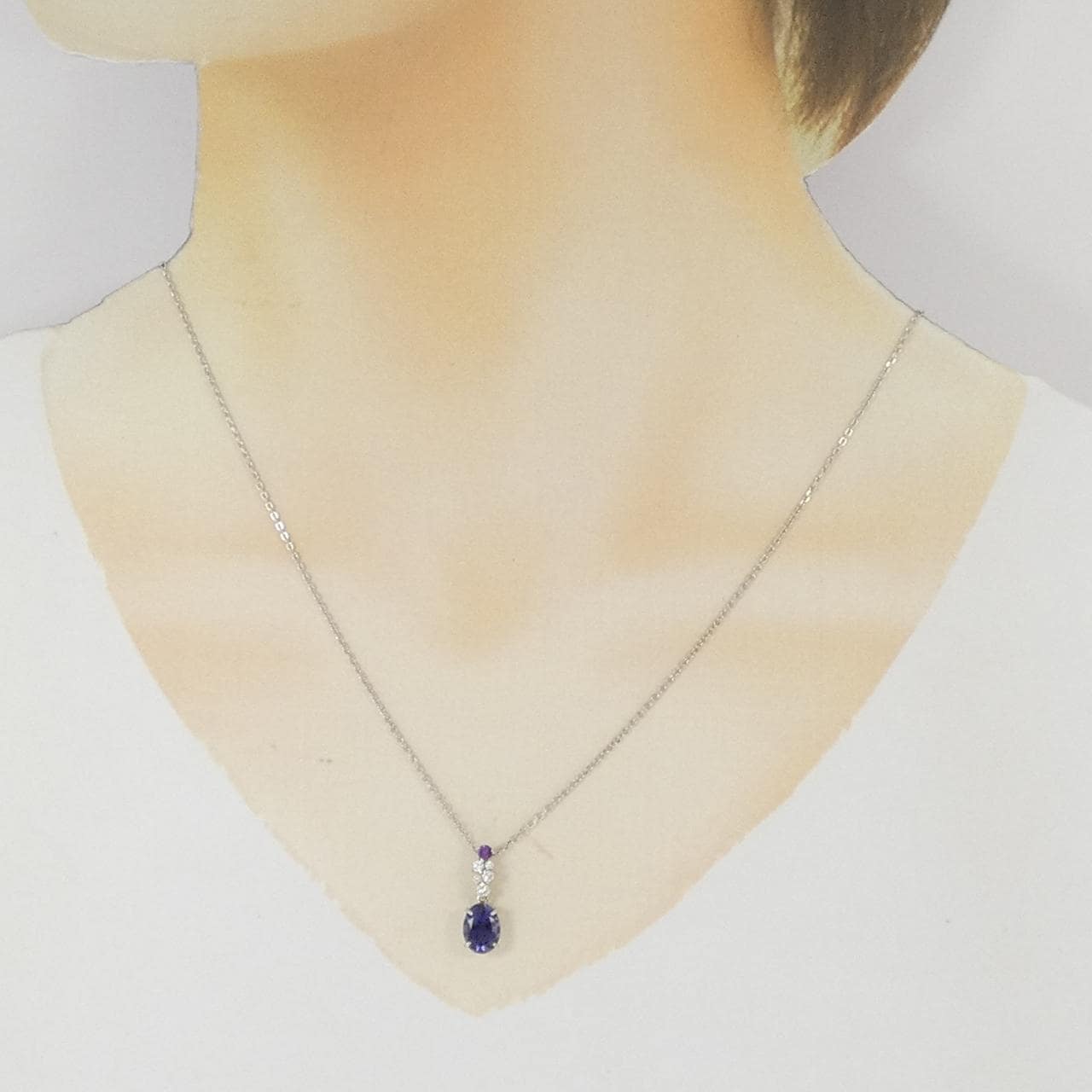 PT900/PT850 アイオライト ネックレス 1.11CT