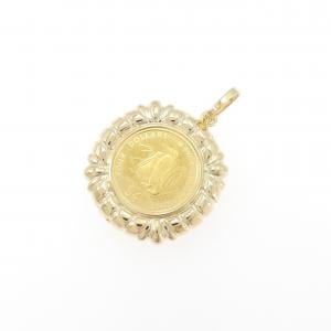 K18YG (frame) coin pendant