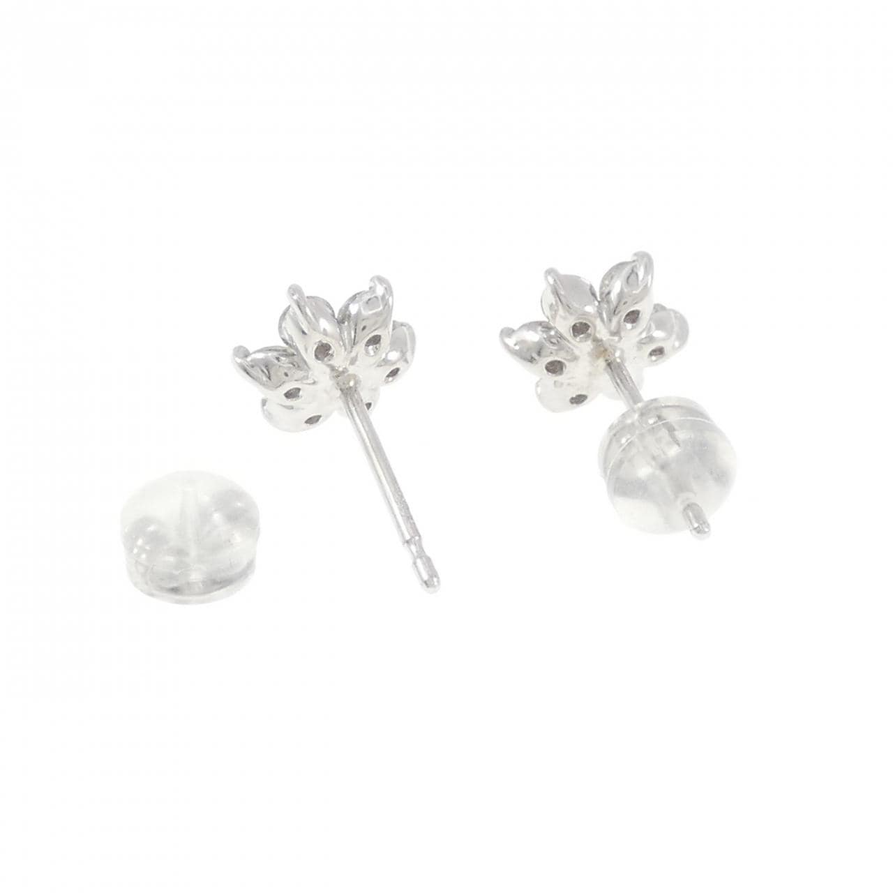 K18WG花朵钻石耳环1.00CT